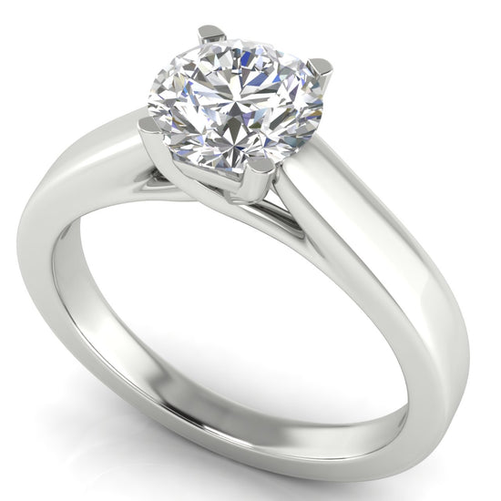 Crossover Basket Round Cut Moissanite Engagement Ring