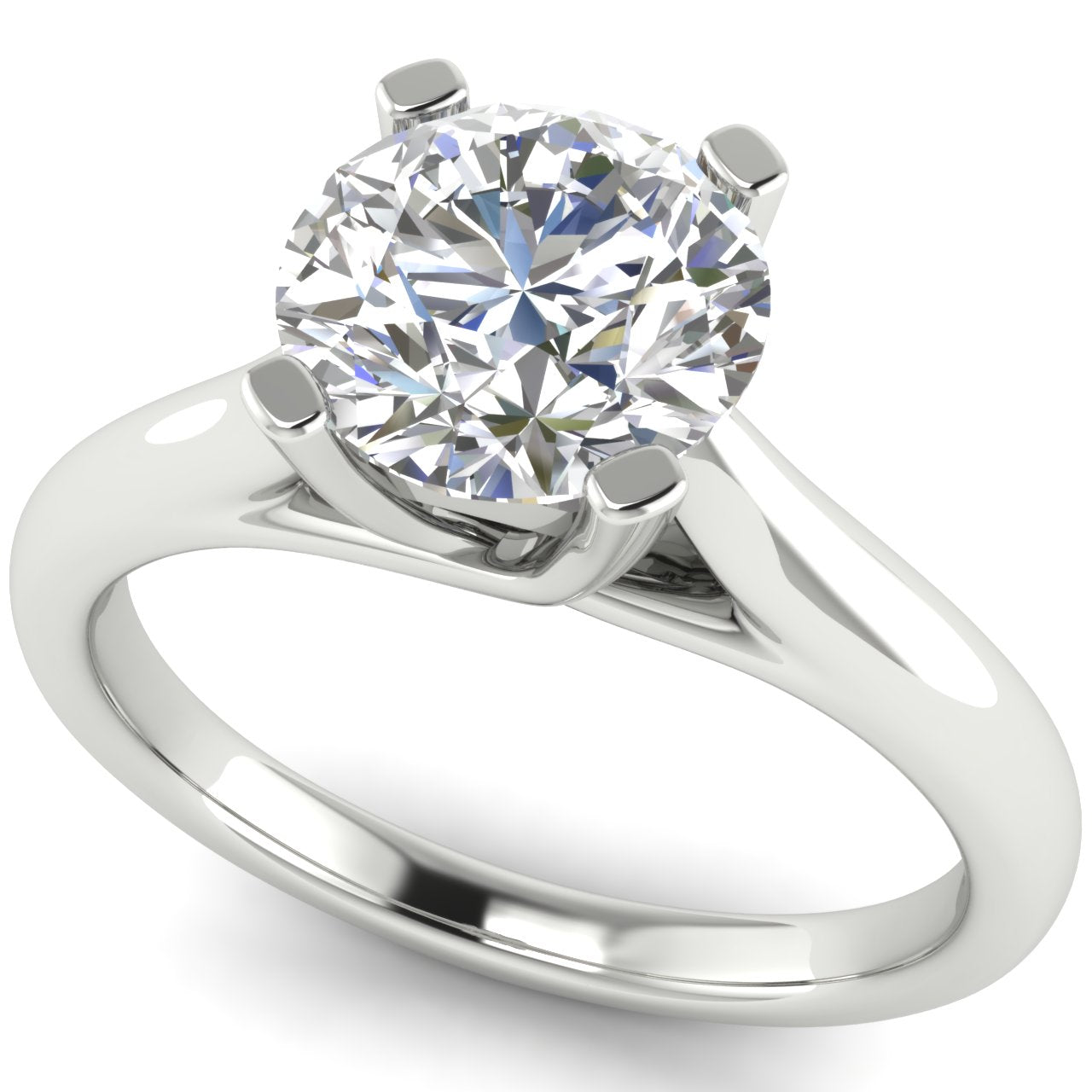 Bypass Basket Round Cut Lab Diamond Engagement Ring