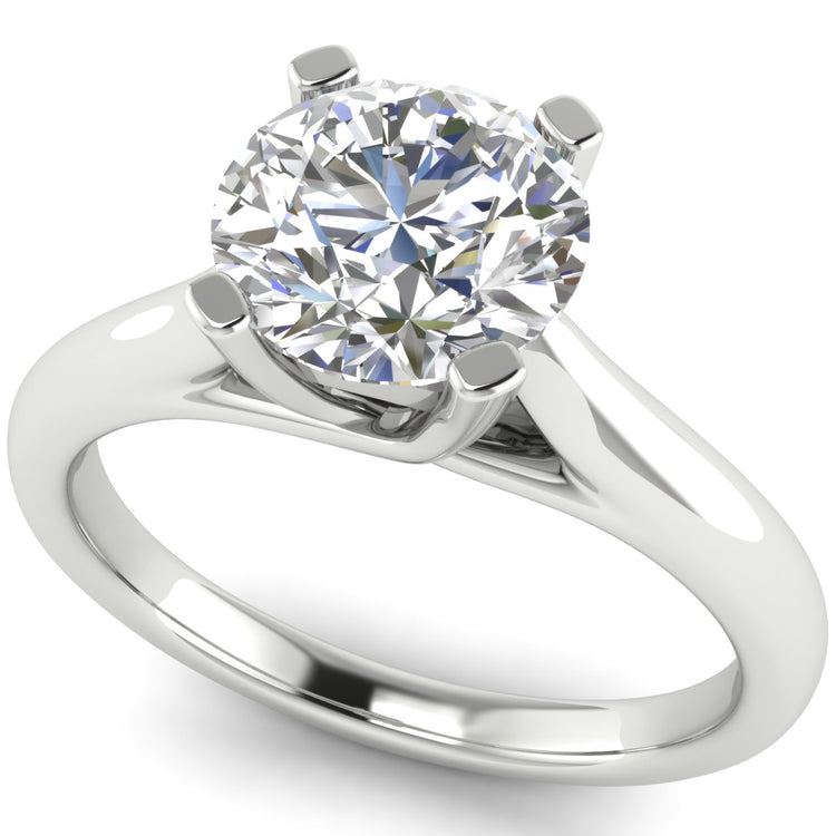 Bypass Basket Round Cut Moissanite Engagement Ring