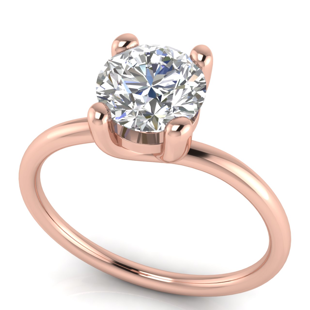 Classic Crossover Round Cut Lab Diamond Engagement Ring