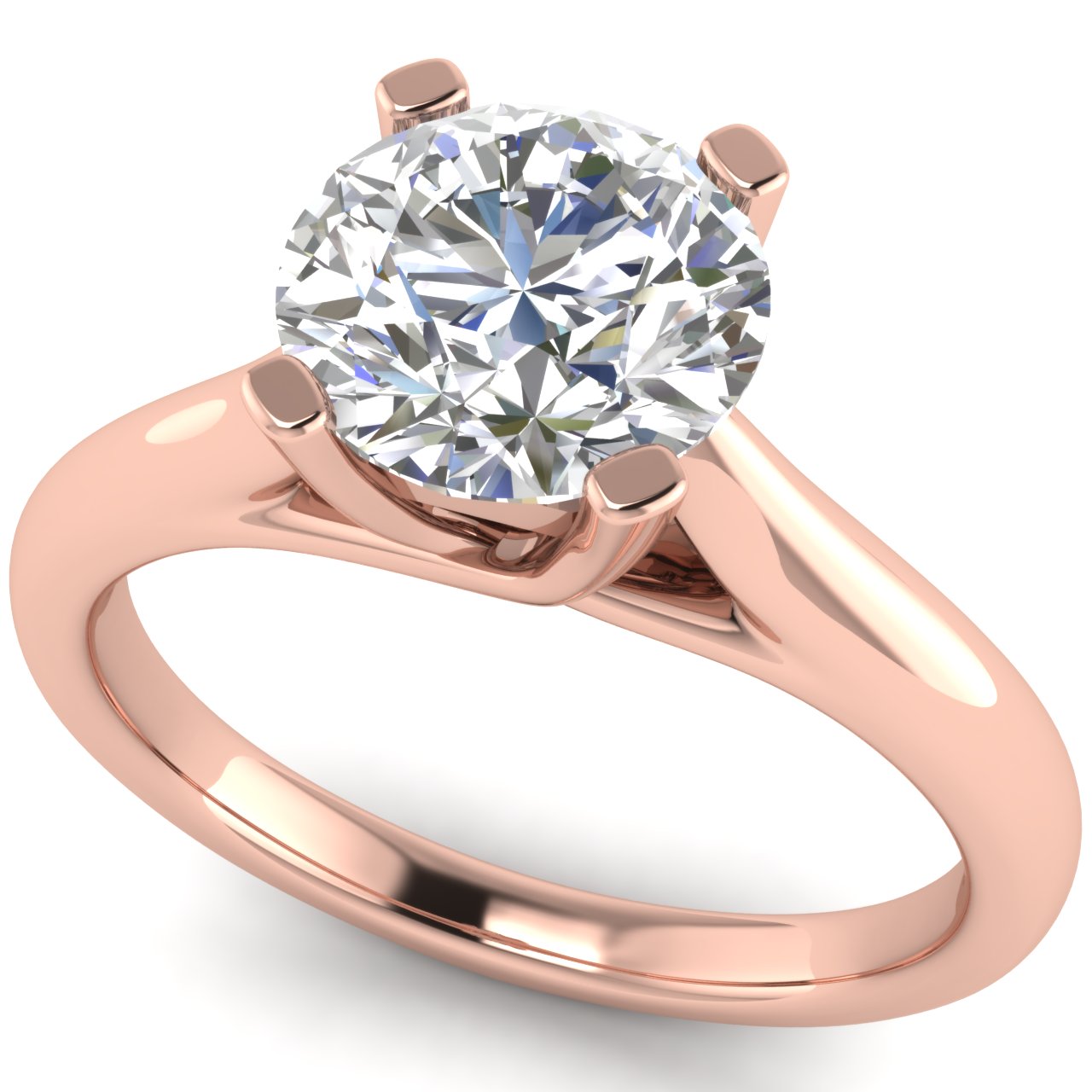 Bypass Basket Round Cut Moissanite Engagement Ring