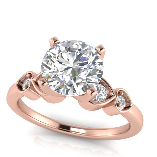 Romance Round Cut Lab Diamond Engagement Ring