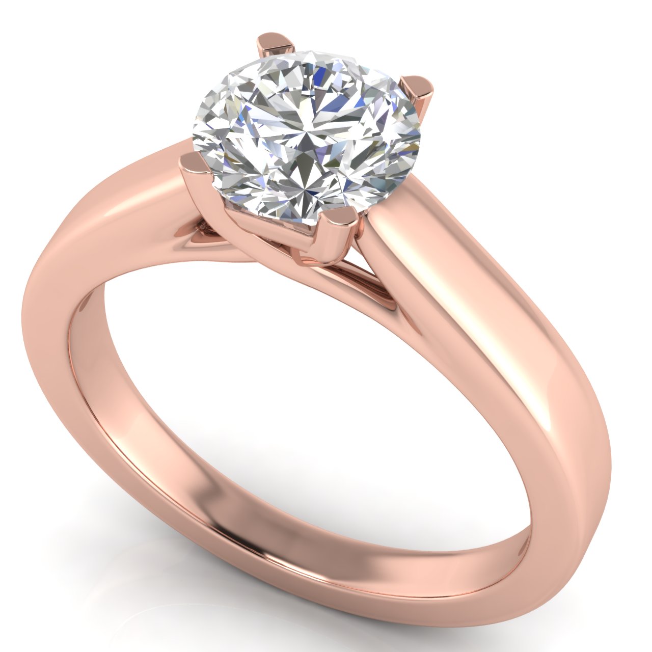 Crossover Basket Round Cut Moissanite Engagement Ring