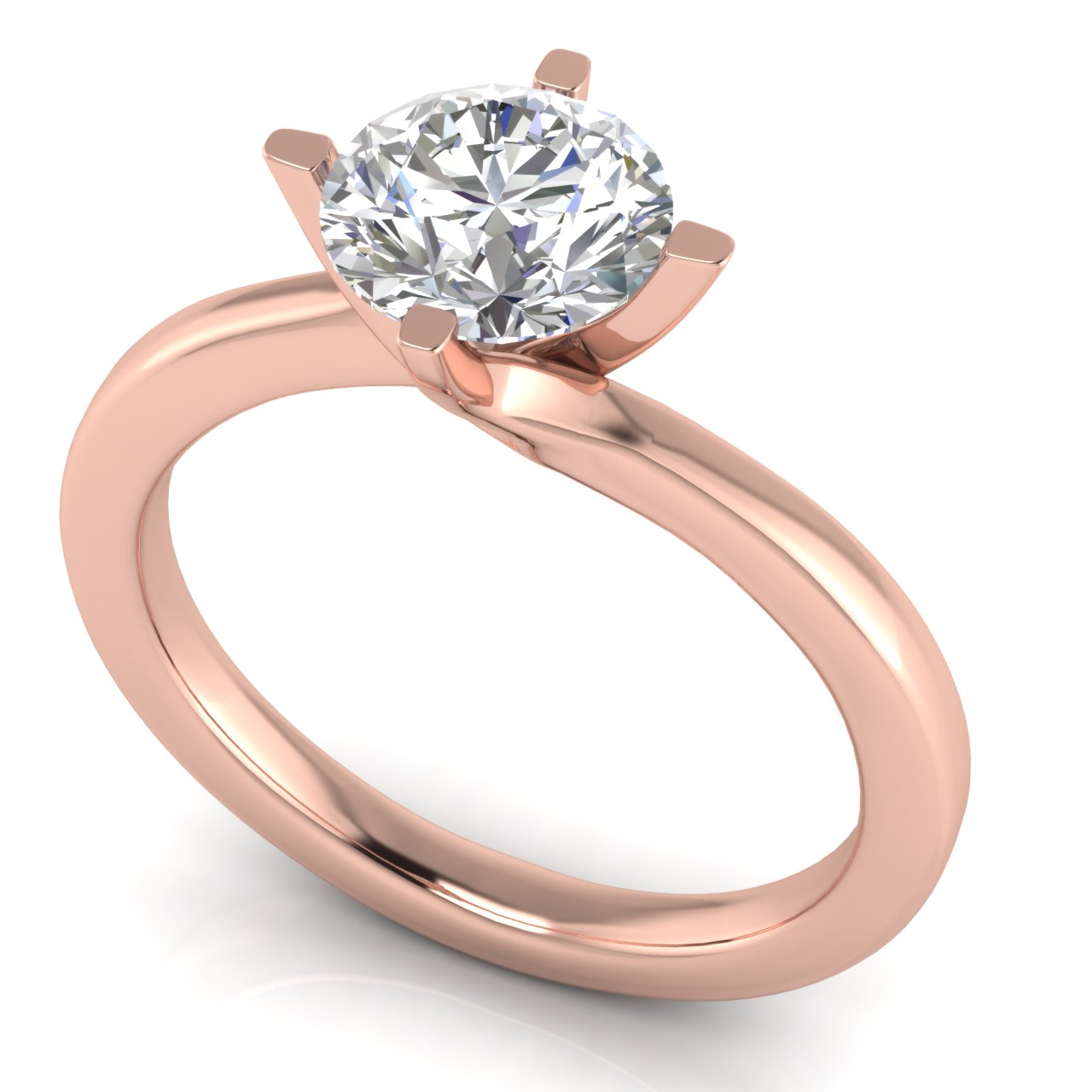 Bypass Round Cut Lab Diamond Engagement Ring