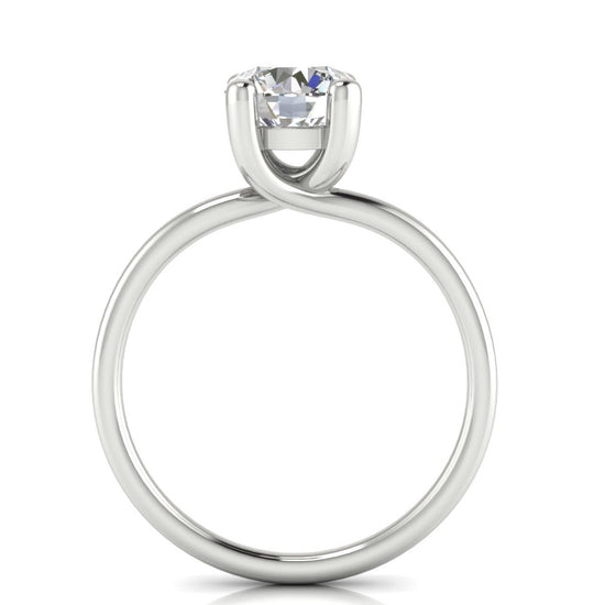 Classic Crossover Round Cut Lab Diamond Engagement Ring