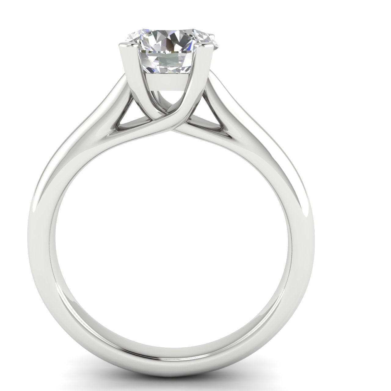 Bypass Basket Round Cut Lab Diamond Engagement Ring