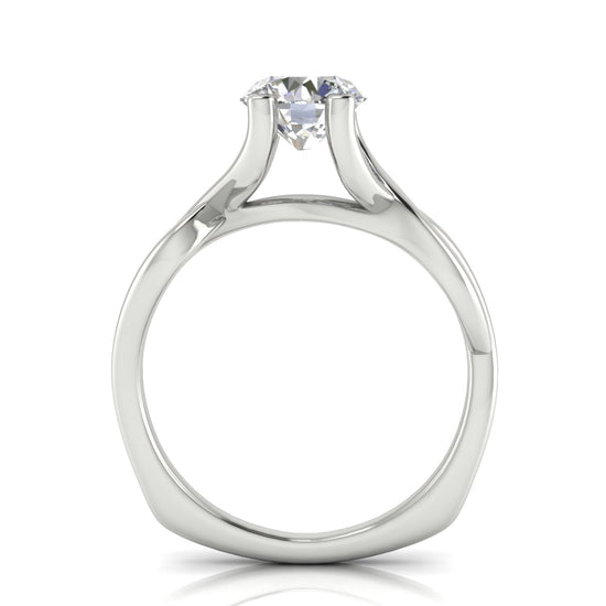 Twisted Shank Round Cut Lab Diamond Engagement Ring