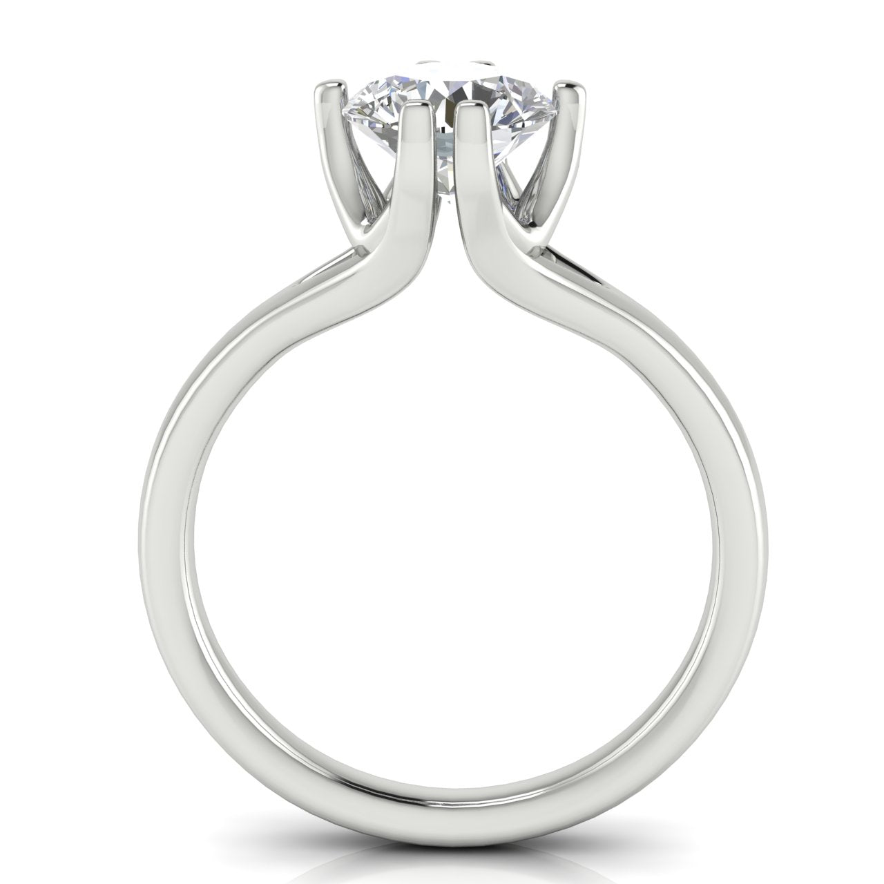 Suspended Round Cut Lab Diamond Engagement Ring