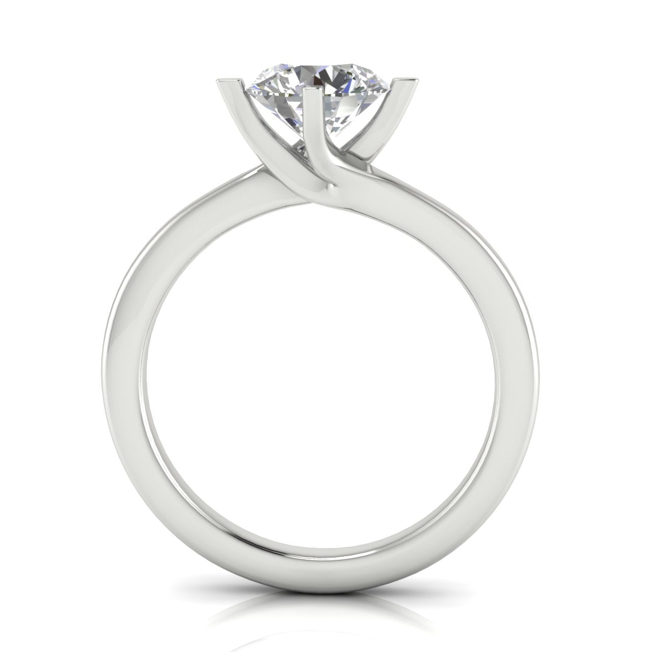 Bypass Round Cut Moissanite Engagement Ring