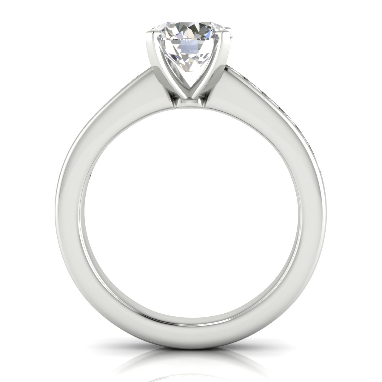 Round Channel Set Round Cut Lab Diamond Engagement Ring