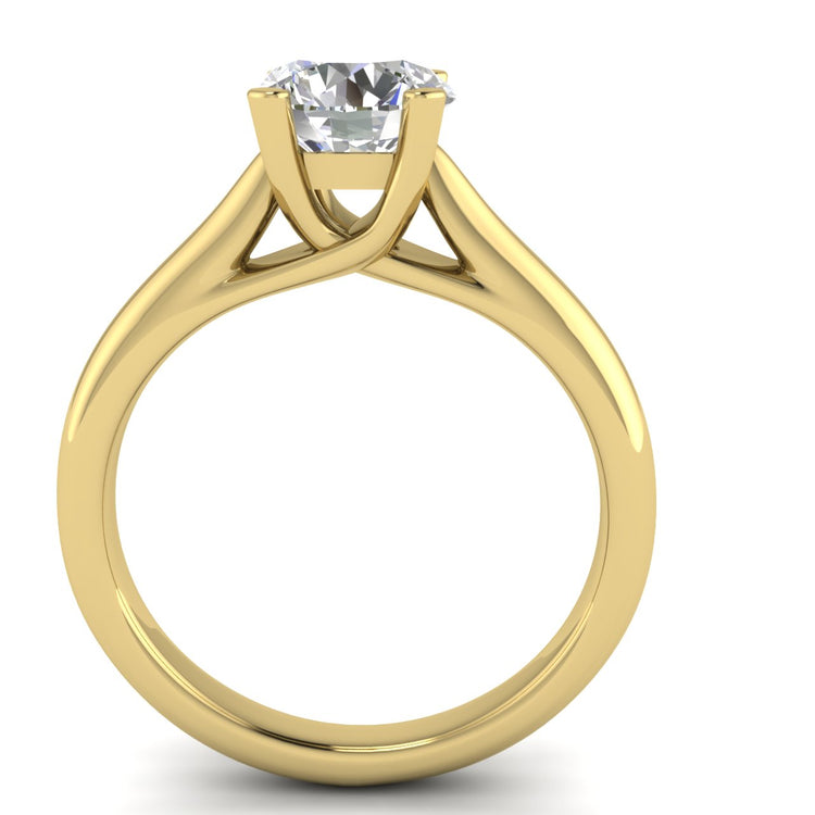 Bypass Basket Round Cut Lab Diamond Engagement Ring