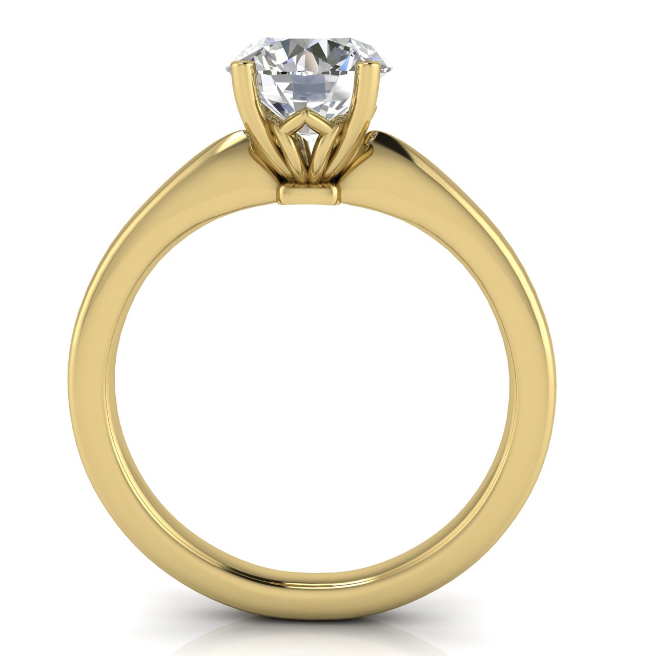 Modern Round Cut Moissanite Engagement Ring