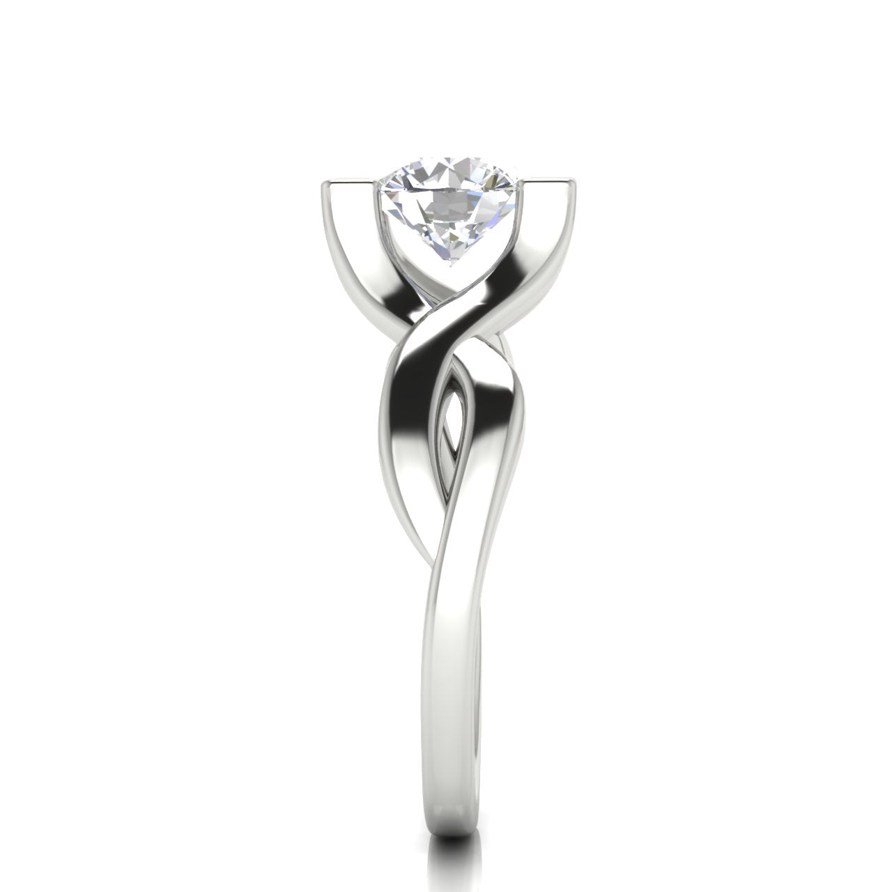 Twisted Shank Round Cut Lab Diamond Engagement Ring