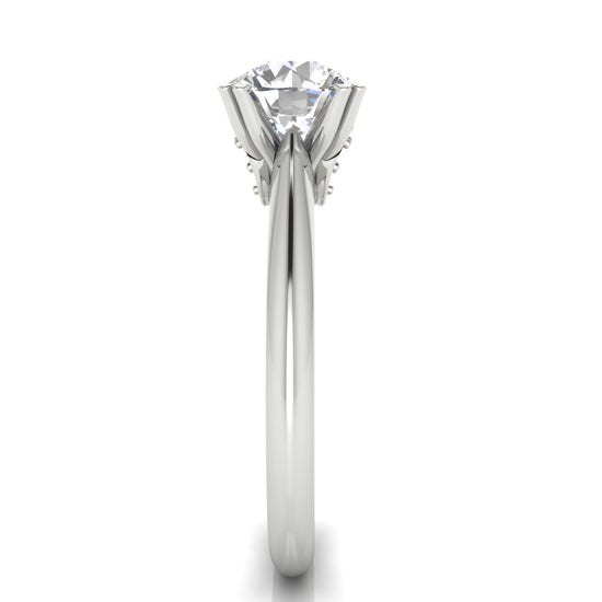 Double Prong Tulip Round Cut Lab Diamond Engagement Ring